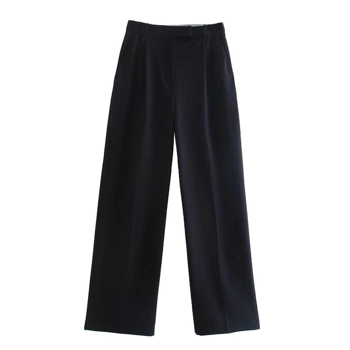 Casual Loose Pleated High Waist Straight-leg Pants – Street Fashion