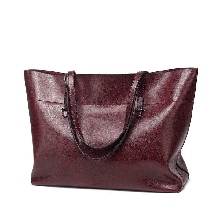 New Leather Casual Wax Cowhide Handbag Lady Bag Wholesale Horizontal