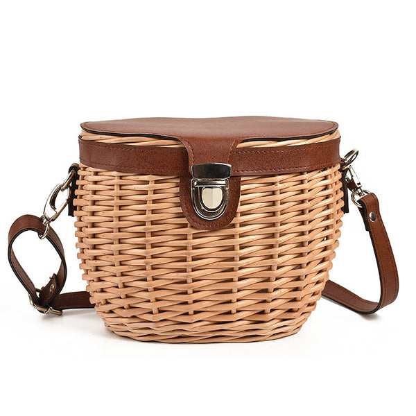 Women's Round Hand-Woven Handbag Stylish & Unique Fashion Bag