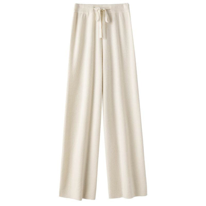 Pure Wool Wide-leg Pants Mid-waist Slimming Casual Drooping