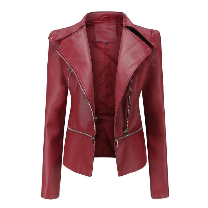 Motorcycle Leather Jacket for Women – Faux Leather with Faux Fur