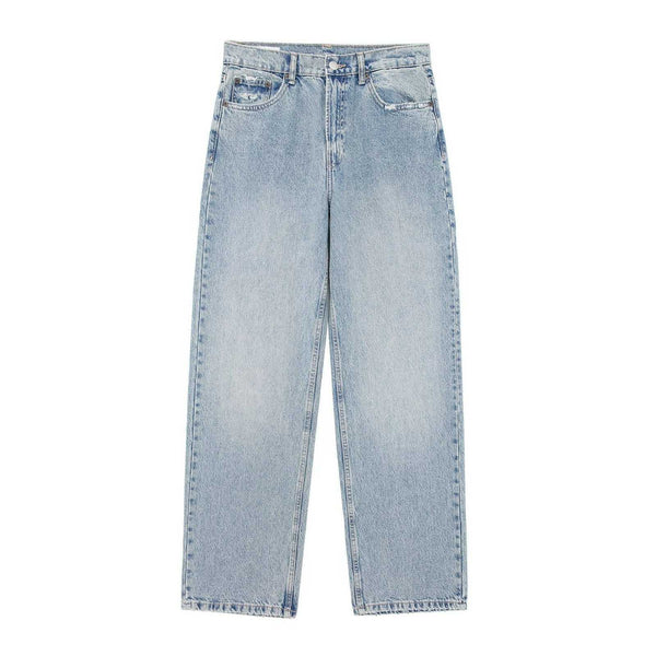 Women’s Perforated Hole Decoration Loose Jeans - Street Style