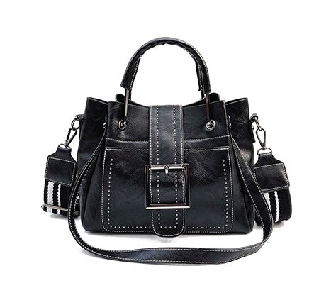 Double Leather Bucket Bag Stylish & Spacious Handbag for Women