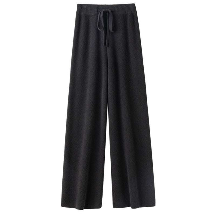 Pure Wool Wide-leg Pants Mid-waist Slimming Casual Drooping