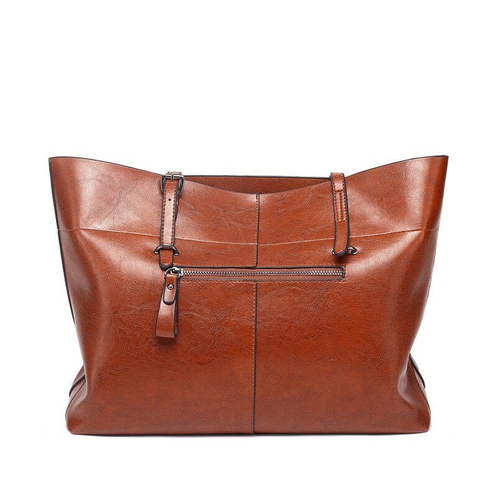 New Leather Casual Wax Cowhide Handbag Lady Bag Wholesale Horizontal