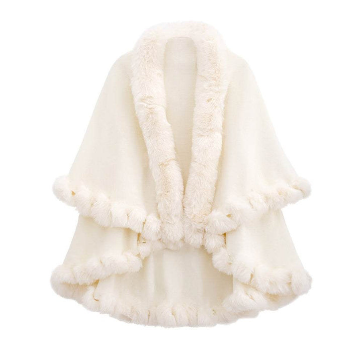 Autumn & Winter Rabbit Fur Collar Jacquard Cashmere Sweater