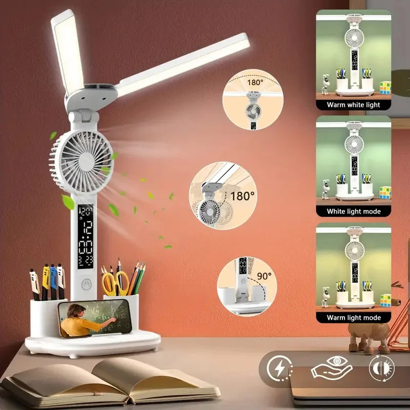 foldable-led-table-light-eye-protection-multifunction-desk-lamp-with-thermometer-calendar-fan-pen-holder-study-reading-fan-light