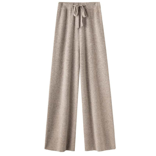 Pure Wool Wide-leg Pants Mid-waist Slimming Casual Drooping