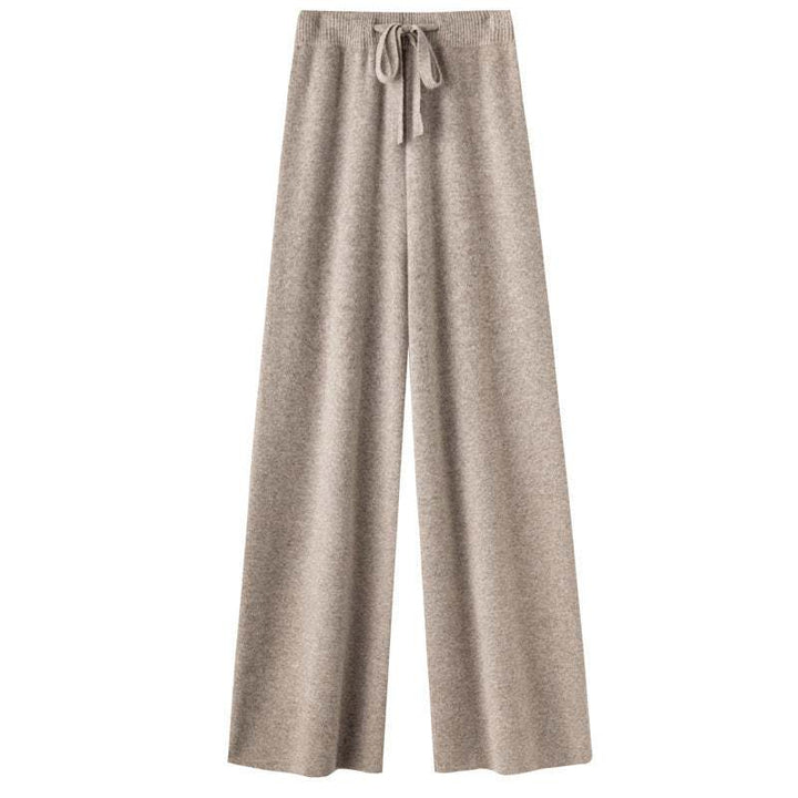 Pure Wool Wide-leg Pants Mid-waist Slimming Casual Drooping