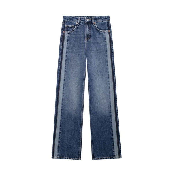 Versatile Mid-Waist Straight Wide Leg Denim Jeans for Women