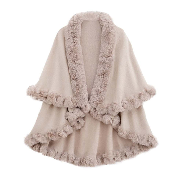 Autumn & Winter Rabbit Fur Collar Jacquard Cashmere Sweater