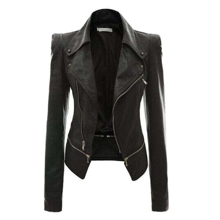 Motorcycle Leather Jacket for Women – Faux Leather with Faux Fur