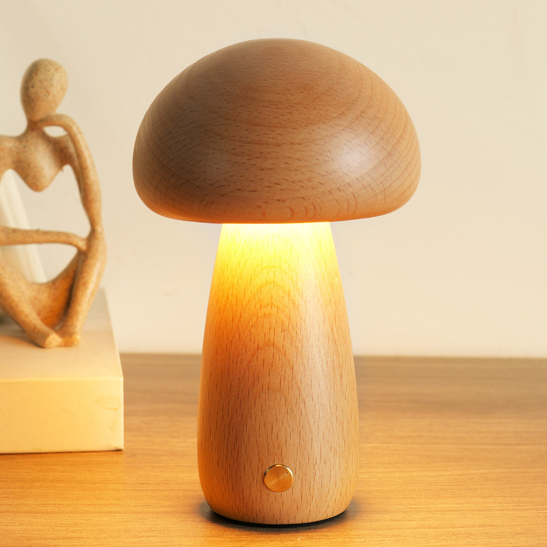 solid-wood-mushroom-ambience-light-bedside-led-table-lamp